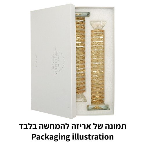 זוג פמוט - פירמידה זהב קריסטל מהודרים 32 ס"מ