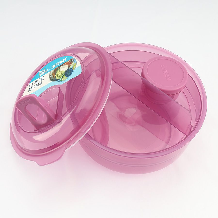 אחסונית ארוחה/סלט עגולה 1.8 ל' ורוד Smash by Food Appeal / Adult / Microwave