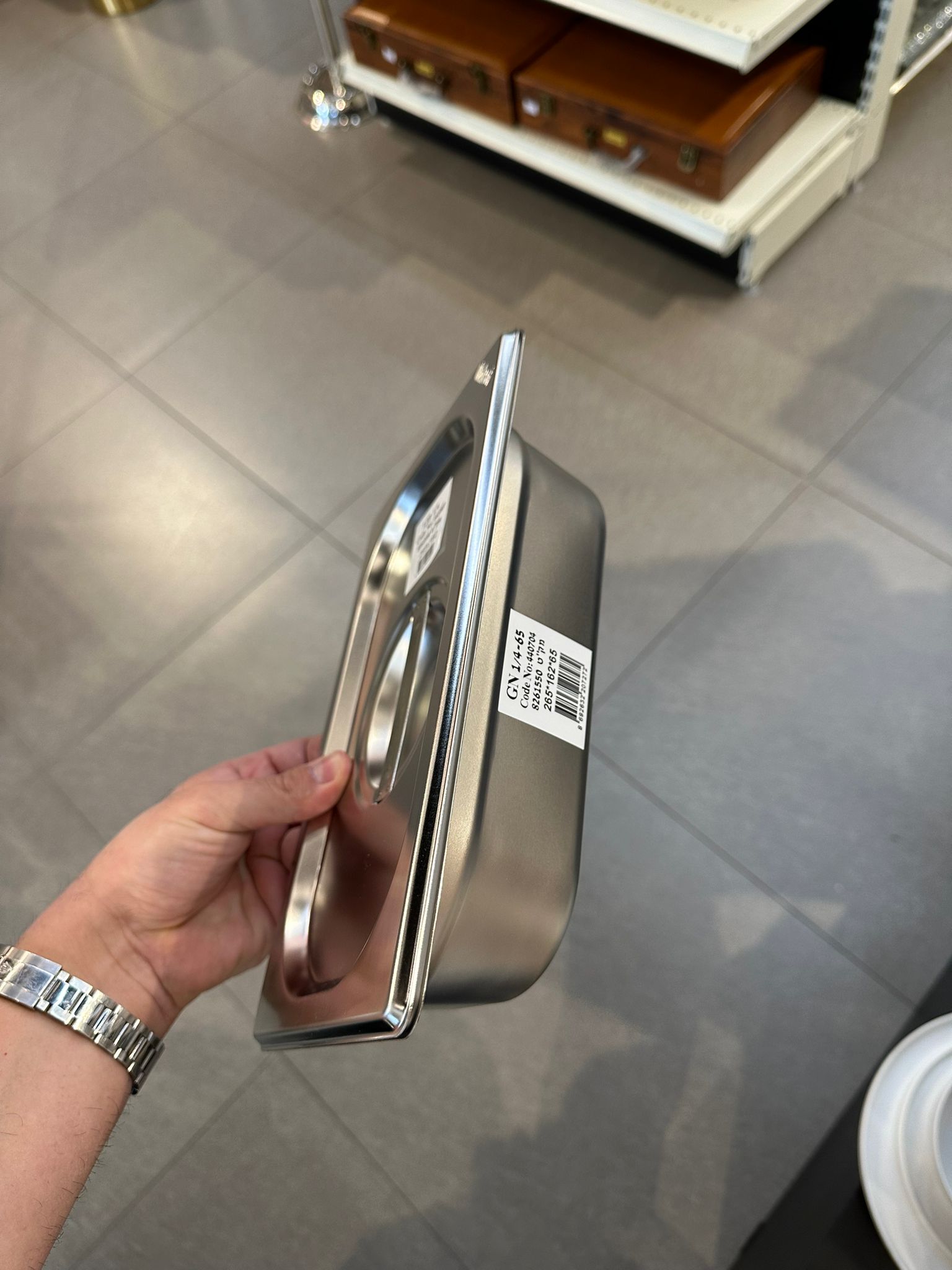 מארז אחסון וחימום - תבנית נירוסטה גסטרונום 1/4-6.5 + מכסה נירוסטה 1/4