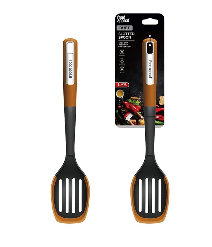 כף מחורצת עם קצה מסיליקון למניעת שריטות DUET