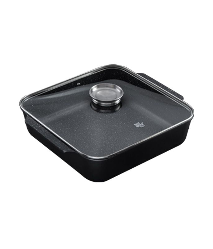 רוסטר JUMBO עם מכסה ארומטי, 35X35X9.5 ס"מ, 9.8 ליטר BLACK MARBLE