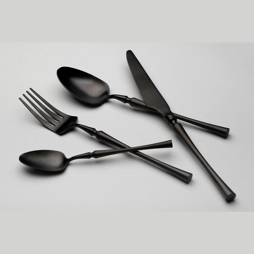 סט סכו"ם 24 חלקים - נירוסטה שחור מט דגם GUERLAIN