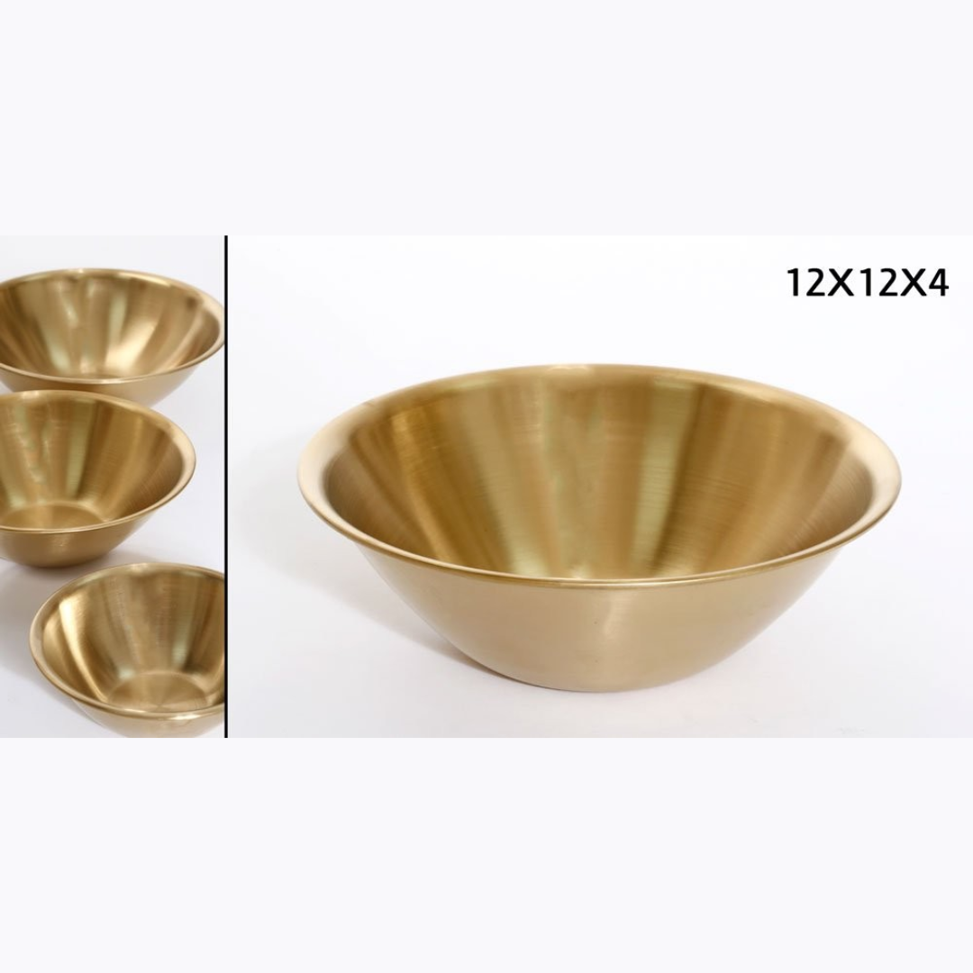 קערת הגשה - נירוסטה זהב 12X12X4 ס"מ