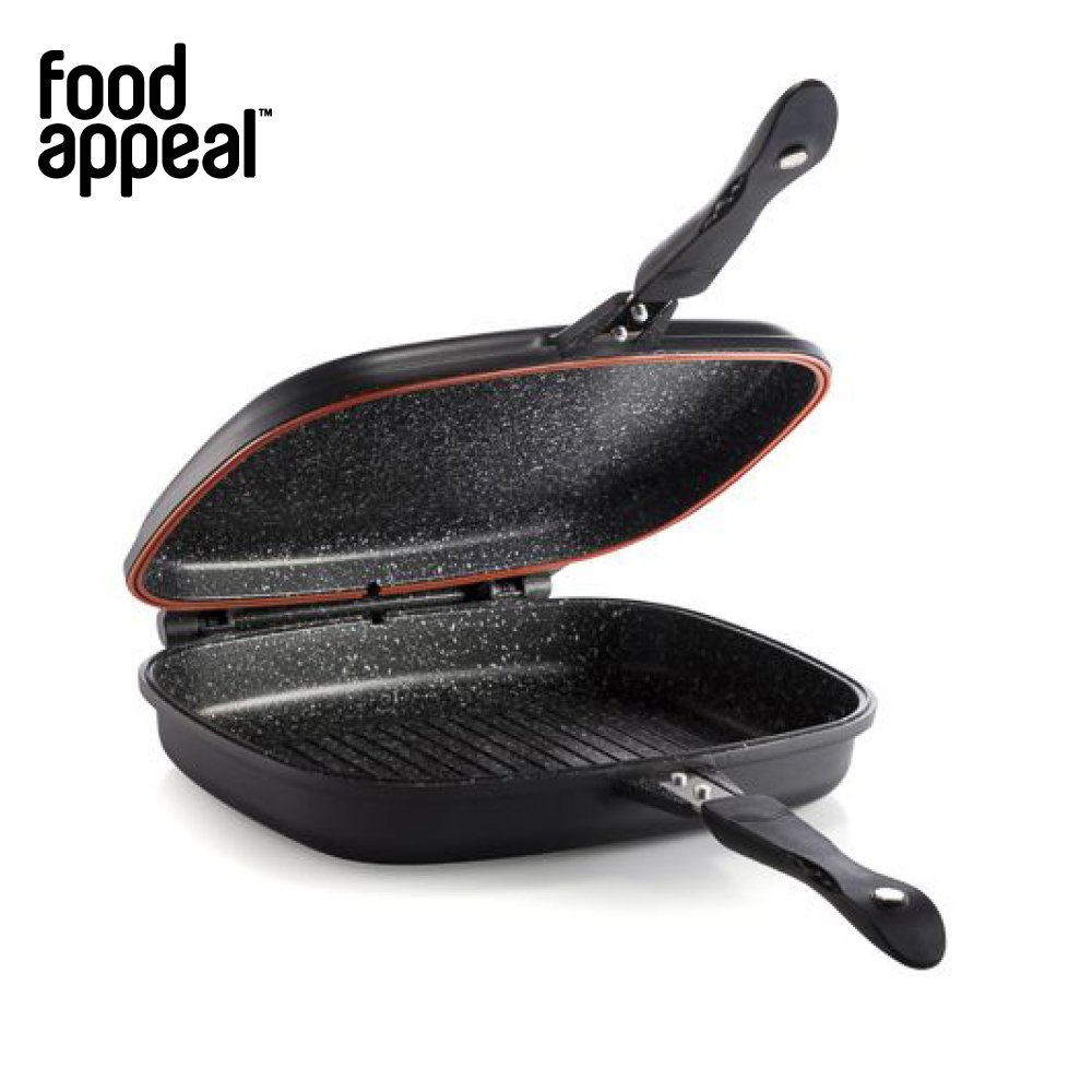 מחבת גריל כפולה ומתפרקת 32 ס"מ Black Marble