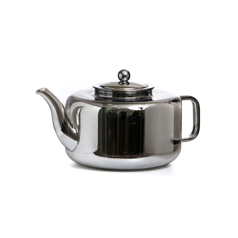 קומקום תה זכוכית 2 ל' - אפור מכסה/מסנן