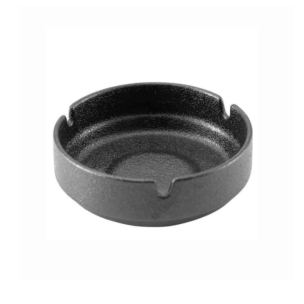 מאפרה עגולה פורצלן שחור מט 10.5 ס"מ