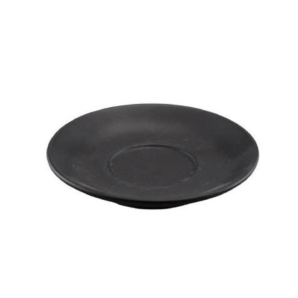 תחתית לספל אספרסו עגול שחור מט פורצלן 12 ס"מ