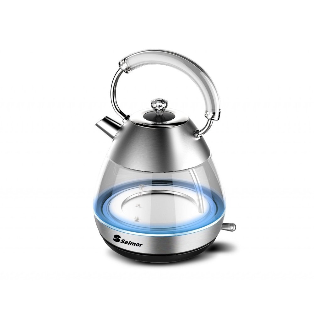 קומקום חשמלי זכוכית נשלף עם מעטפת נירוסטה דגם SE-930 סלמור SELMOR