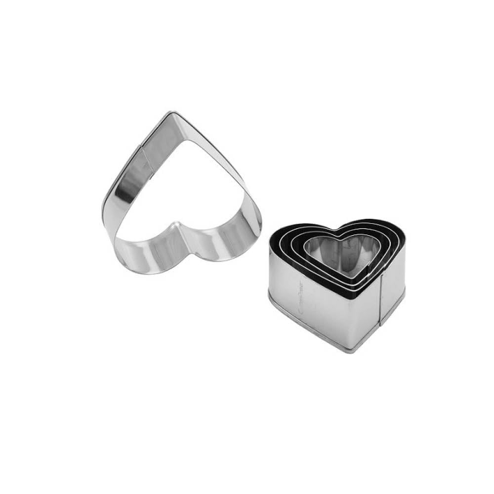 סט (5) חותכני עוגיות לב