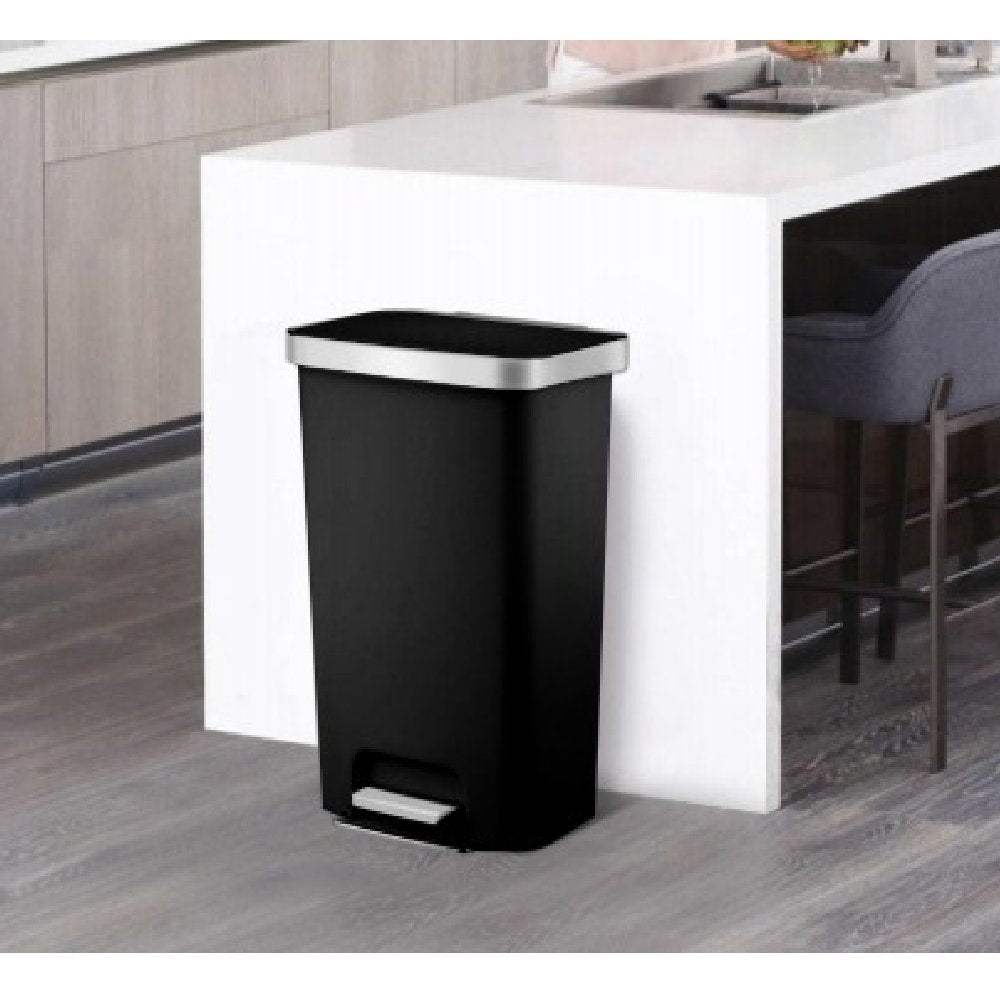 פח אשפה מלבני 45 ליטר HANA שחור מט EKO