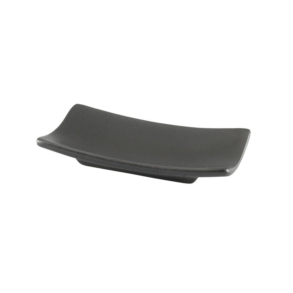 כלי מלבני יפני 14.5 ס"מ שחור מט פורצלן