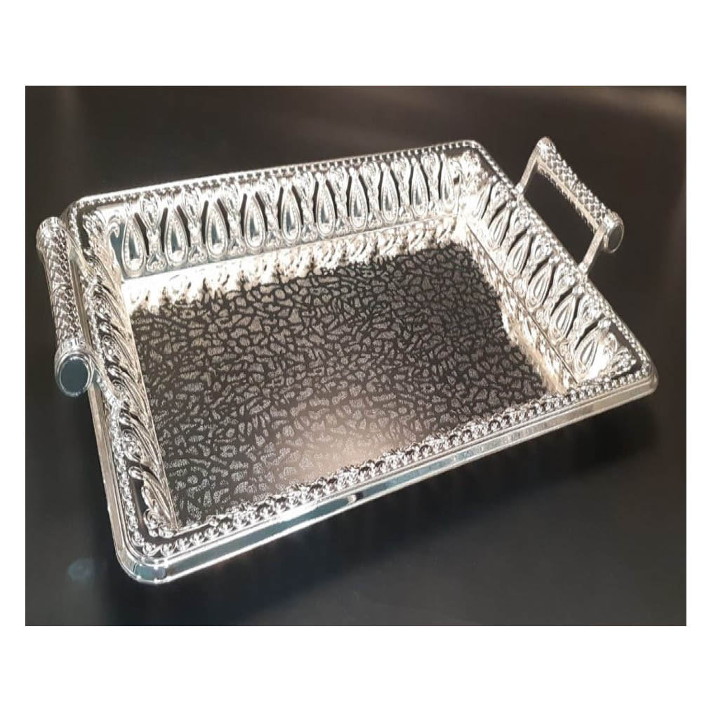 מגש מוכסף + ידיות 49X30