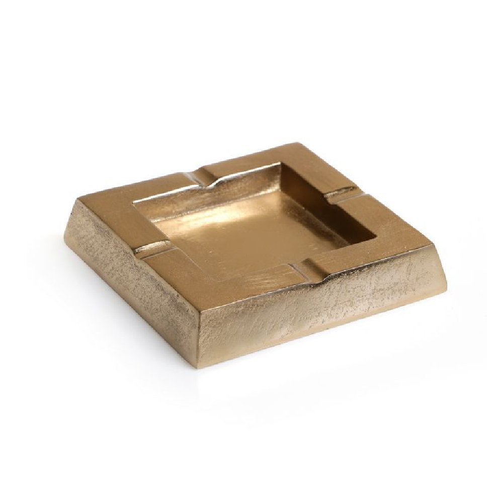מאפרה מתכת מרובעת זהב 14.5 ס"מ