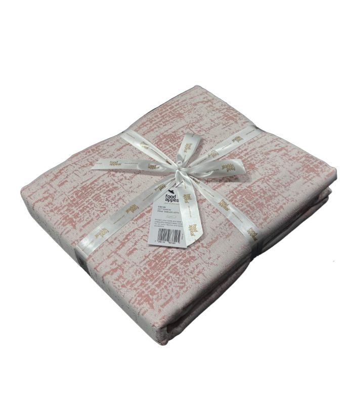 מפת שולחן ג'קארד מהודרת 147*350 ס"מ ורוד