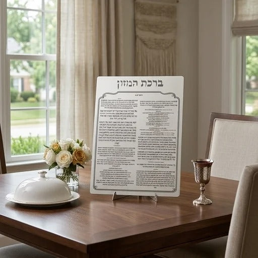 ברכת המזון מאקריליק נוסח עדות המזרח 24X18 ס"מ