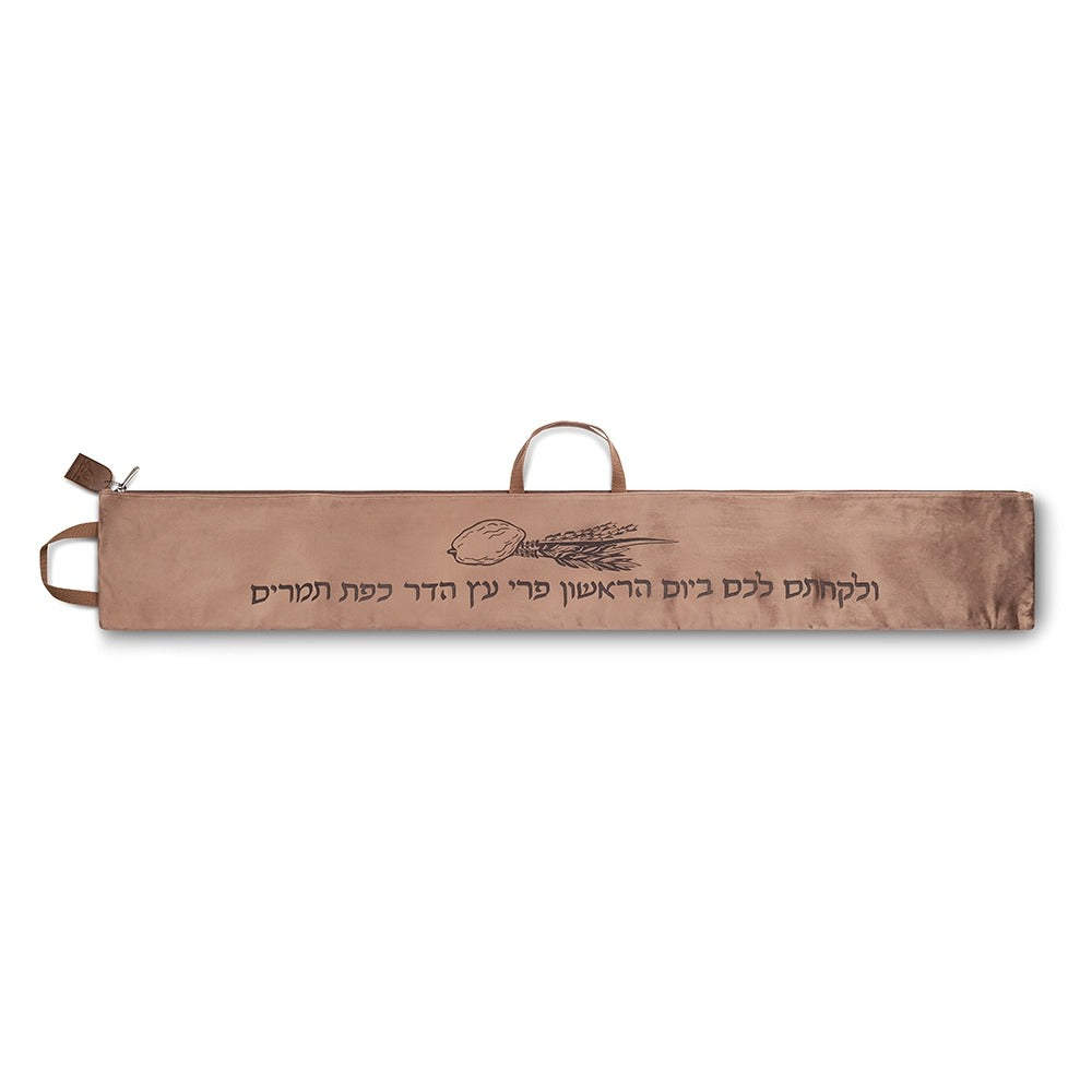 נרתיק מהודר ללולב קטיפה חום עם חריטת לייזר 125X19 ס"מ