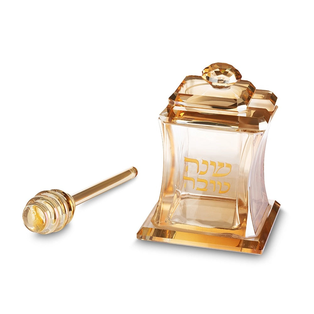 כלי לדבש - מהודר מקריסטל "זהב" 11 ס"מ