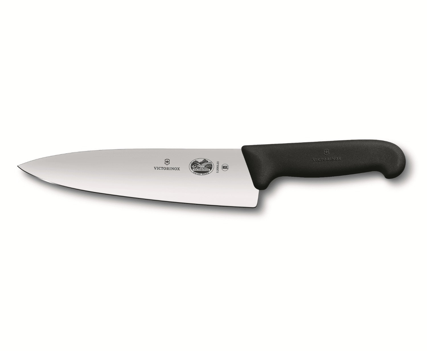 סכין שף רחב 20 ס”מ ידית שחורה ויקטורינוקס | Victorinox