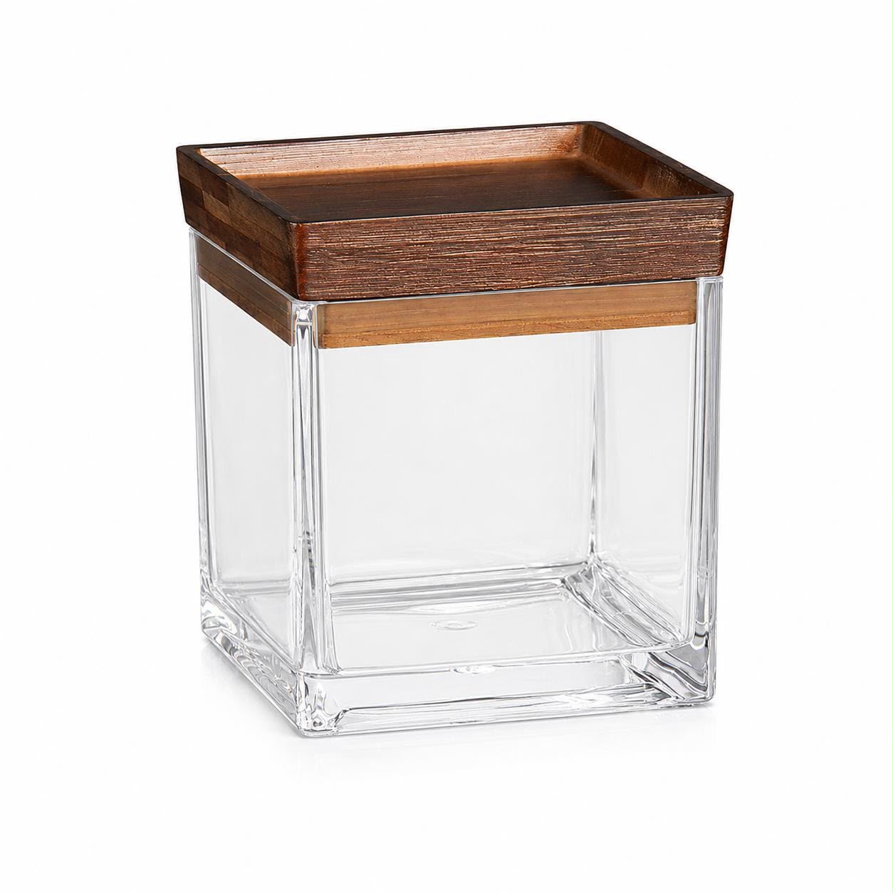 סט 6 קופסאות אקרילי מכסה עץ 300 מ”ל – דגם CRISTAL