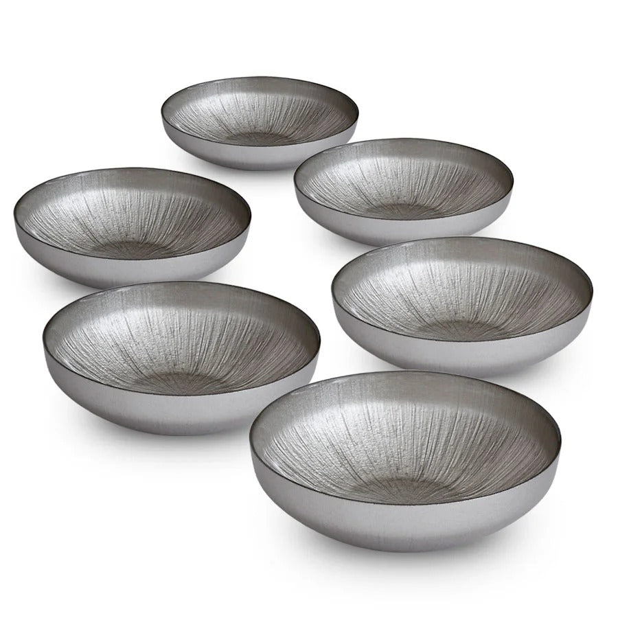 סט 6 מרקיות זכוכית כסף אפור כההMARTINEZ SILVER