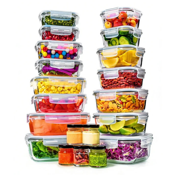FOOD APPEAL סט 20 כלי אחסון זכוכית GLASS CLOC עם מכסים אונליין B2B2C