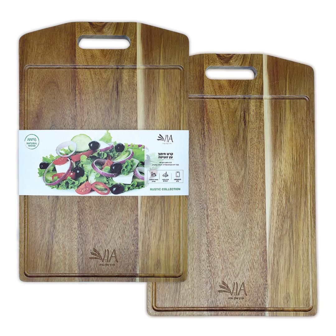קרש חיתוך עץ 40X26 ס"מ דגם רוסטיק