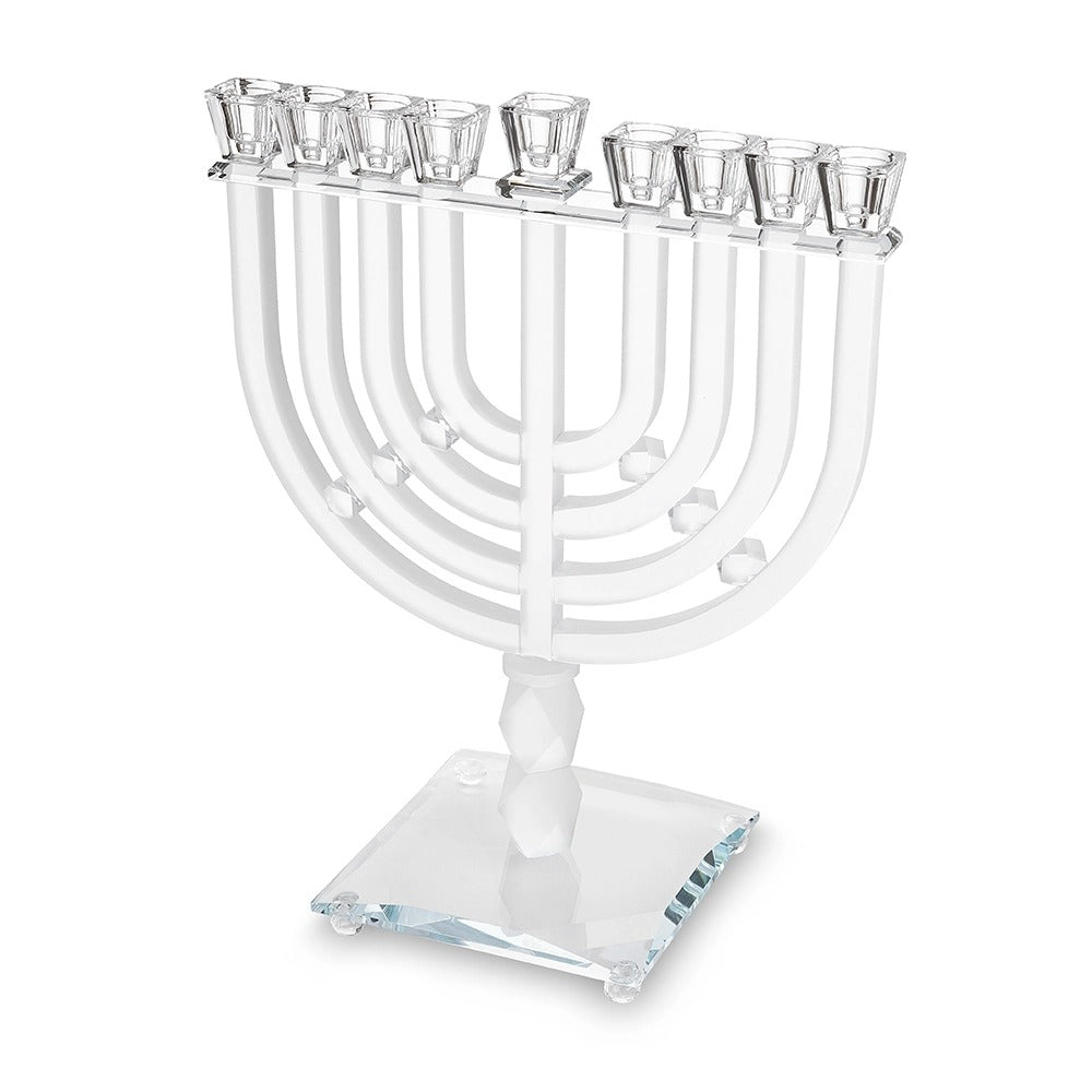 חנוכיה קריסטל - שקוף ומט מהודרת 32x42 ס"מ