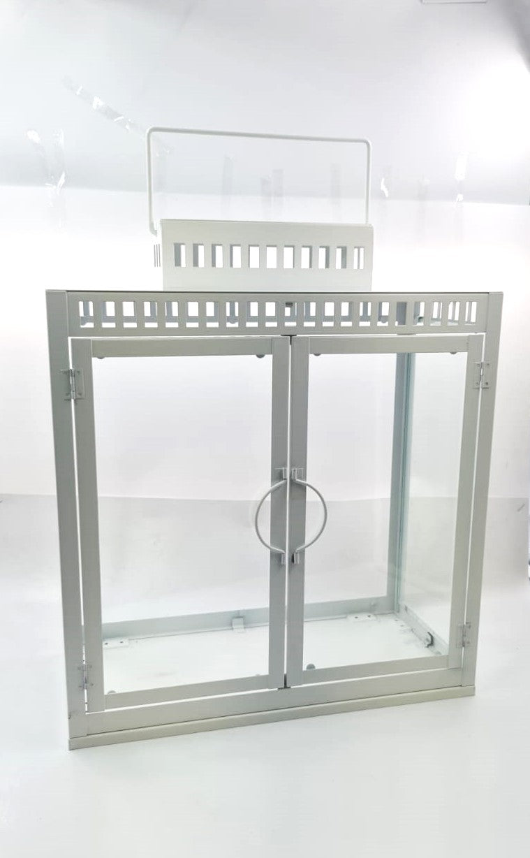 תיבה לחנוכיה - 60 ס"מ לבן זכוכית מחוסמת 50X20X60 ס"מ