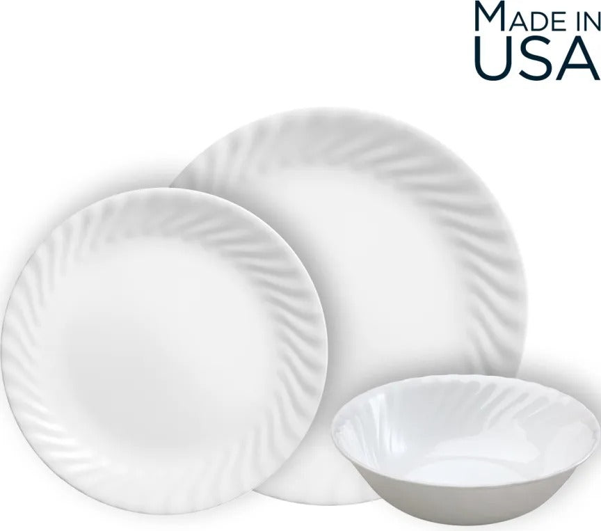 סט צלחות 18 חלקים דגם Enhancements מבית קורנינג CORELLE