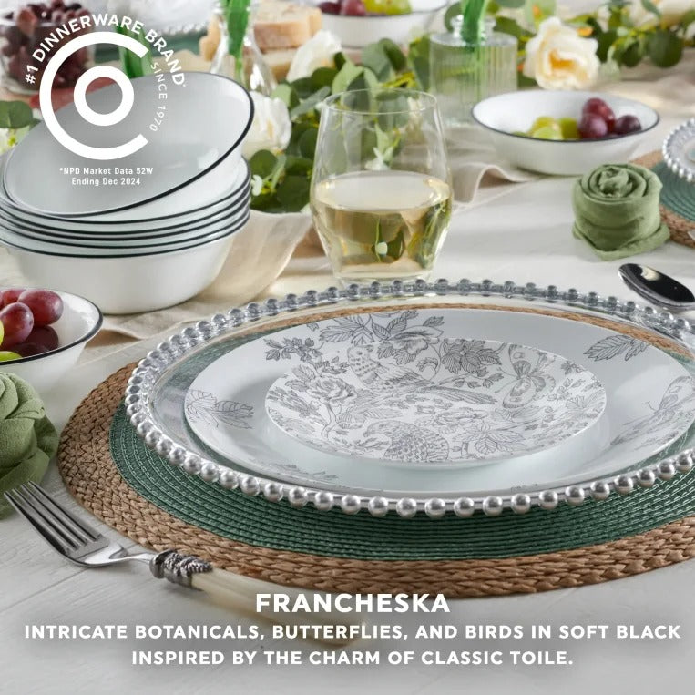 סט צלחות 16 חלקים דגם Francheska מבית קורנינג CORELLE