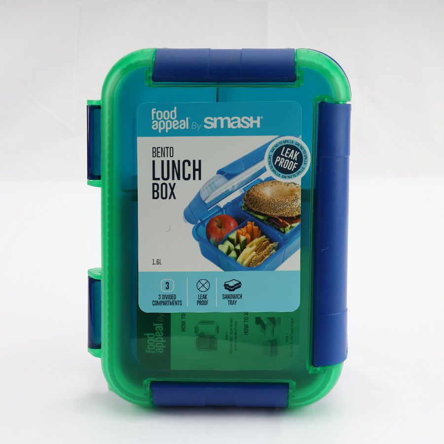 אחסונית בנטו ארוחה 1.6 ל' כחול/ירוק Smash by Food Appeal