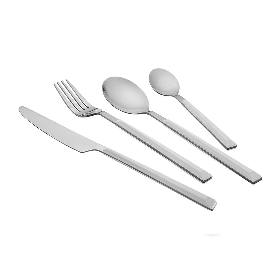 סט סכו"ם 24 חלקים RUBY ידיות גוון לבן