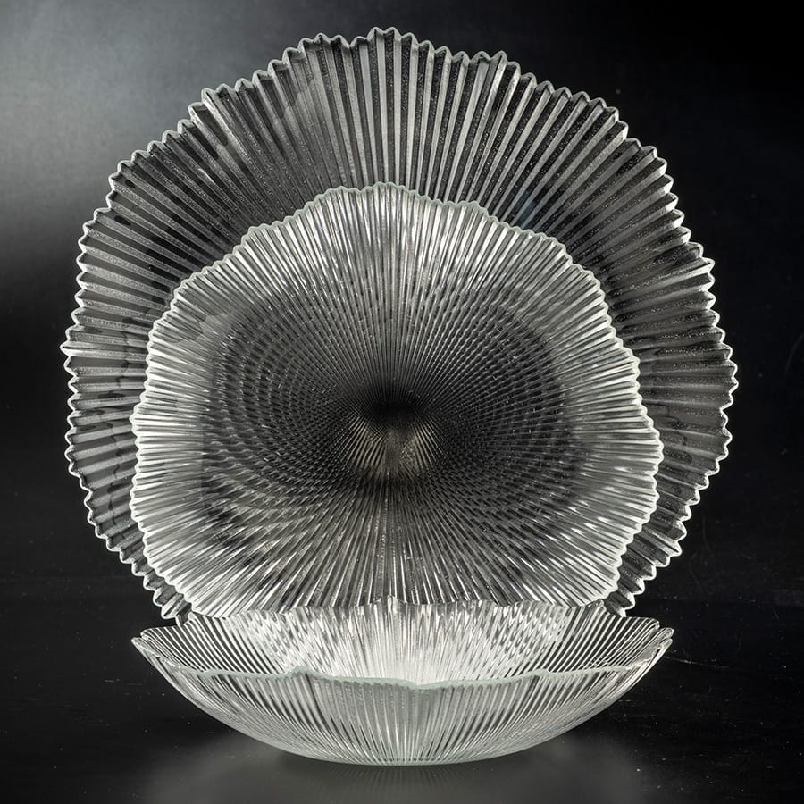 סט צלחות 18 חלקים - זכוכית דגם RENE