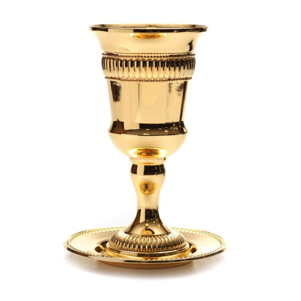 כוס קידוש - רגל פסים זהב