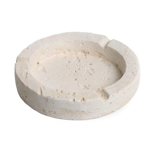 מאפרה - דמוי טרוורטין עגולה קוטר 14 גובה 2.54 ס”מ