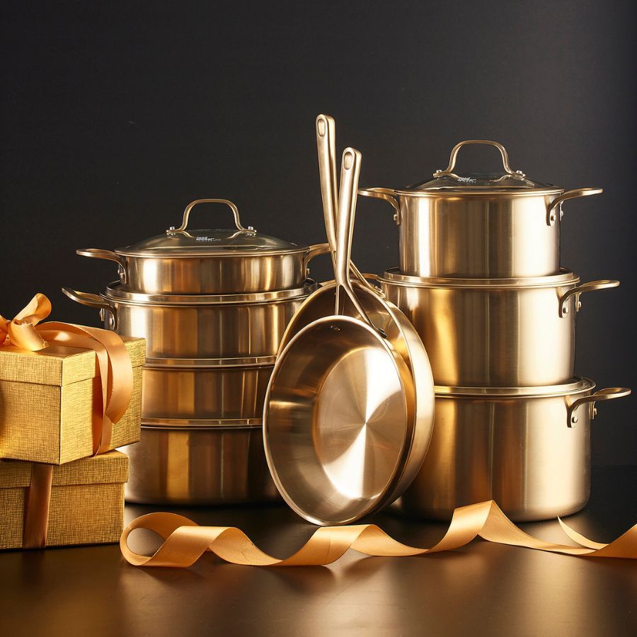 סיר 24 ס"מ 5 ליטר CROWN זהב
