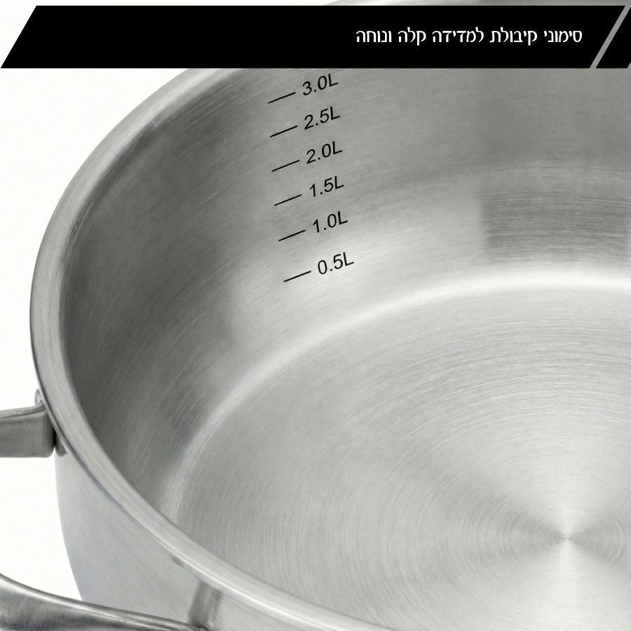 סיר נירוסטה 28 ס"מ, 9 ליטר BELLA מבית Food appeal