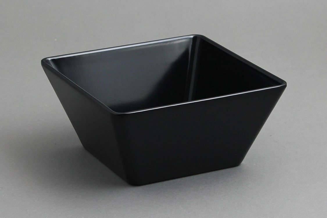 קערה ריבועית קונית 18 ס”מ מלמין שחור