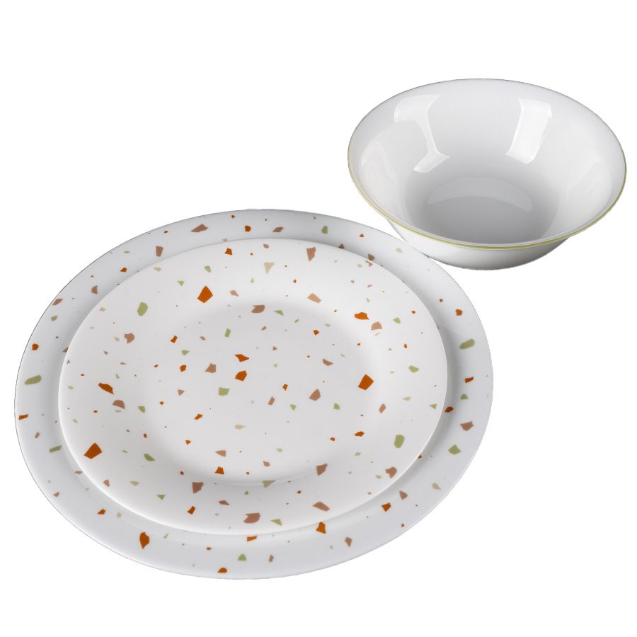 סט צלחות אוכל 18 חלקים אופל WOOD