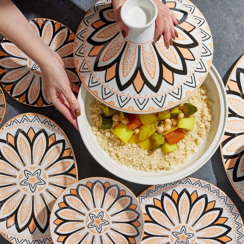 סט 2 פלטות אובליות פורצלן 40.5+30 ס"מ TANGIRA כתום מבית Food appeal