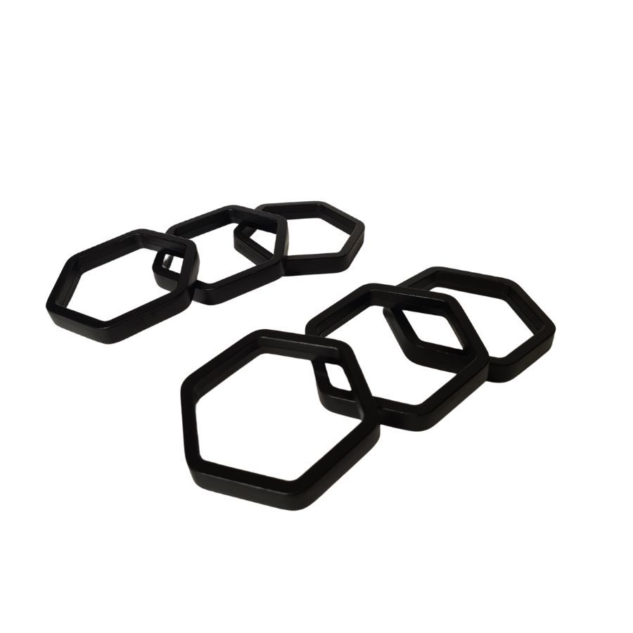 סט 6 חבקי מפיות CELINE שחור