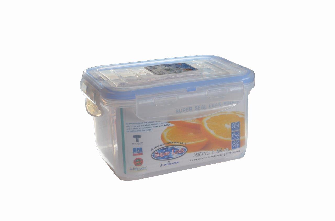 קופסת אחסון מלבנית 650 מ”ל Super Lock