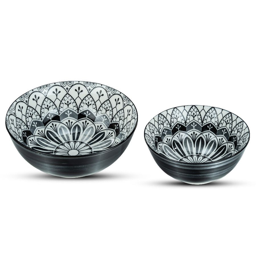 סט 2 קערות TANGIRA פורצלן 24+20 ס"מ שחור מבית Food appeal