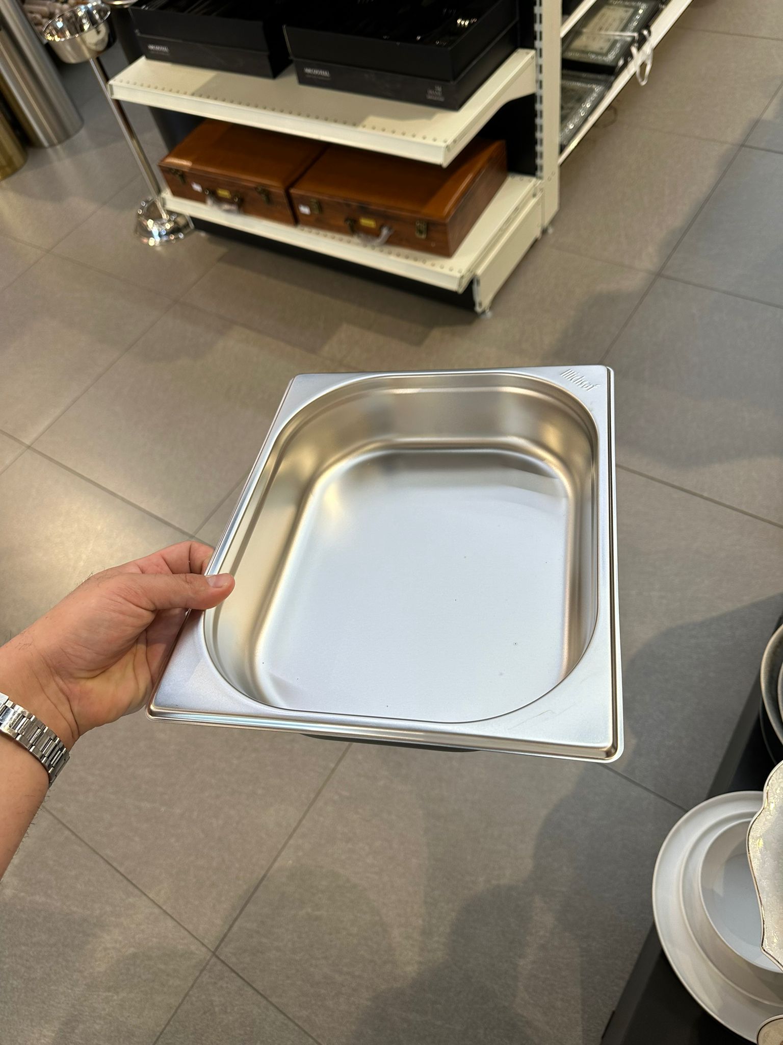 מארז אחסון וחימום - תבנית נירוסטה גסטרונום 1/2-6.5 + מכסה נירוסטה 1/2