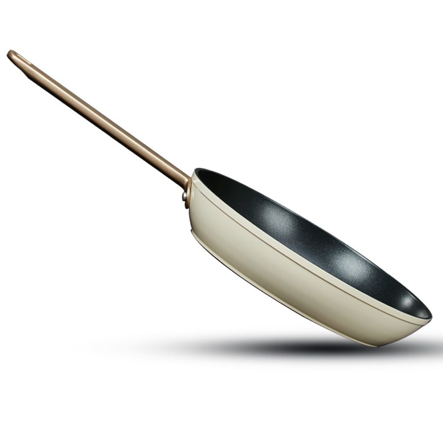 מחבת 28 ס"מ ENIGMA NONSTICK קרם ידיות שמפניה