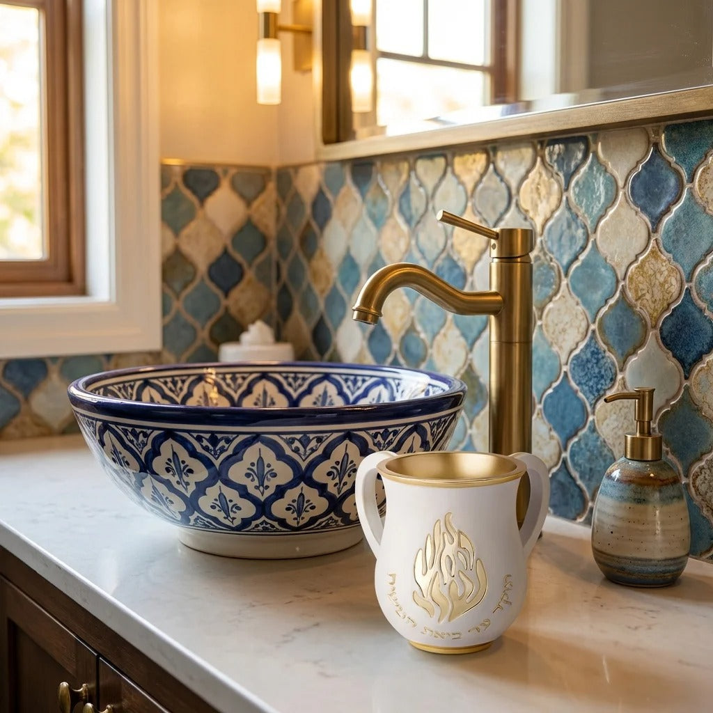 נטלה - מהודרת מפולימר ציפוי לבן זהב 'האש שלי' 14 ס"מ